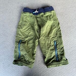 Mini Boden Zip-off Techno Shorts Trousers Size Small 7Y in Army Green EUC
